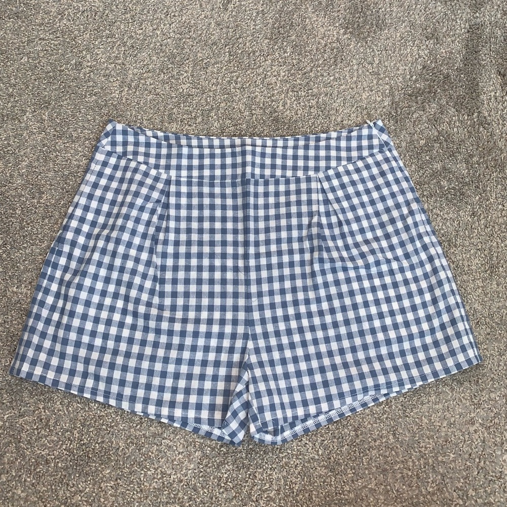 [NWOT] Blue Gingham Shorts